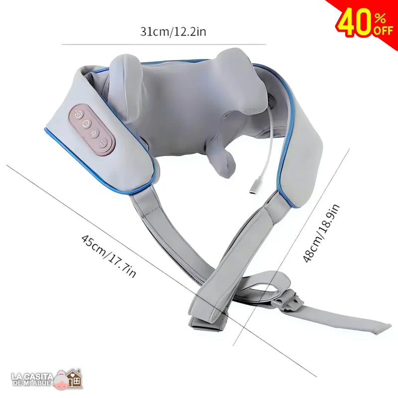 MASAJEADOR MULTIFUNCIONAL CON CALEFACCIÓN - MASAJEA CUELLO, HOMBROS Y ESPALDA