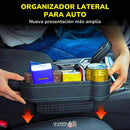 ORGANIZADOR LATERAL DE CUERO PARA AUTO - CON PORTA VASOS