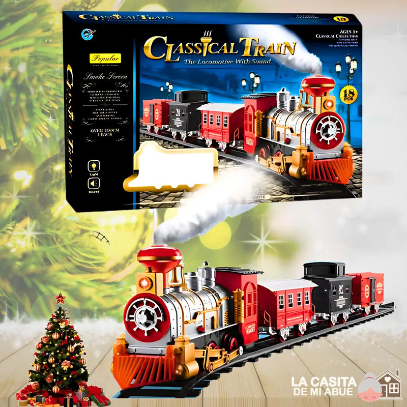 MAGIC RAIL™ - TREN CLÁSICO CON LUCES, SONIDOS Y HUMO DE 20 PIEZAS