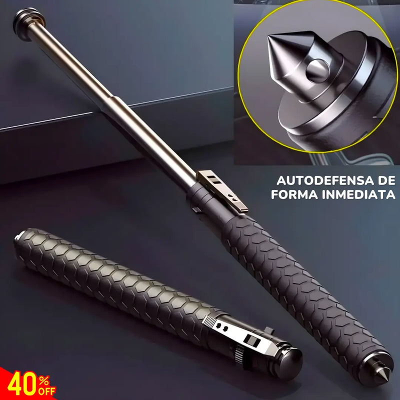 BASTÓN RETRACTIL AUTOMÁTICO DE AUTODEFENSA - HERRAMIENTA DE SEGURIDAD PERSONAL