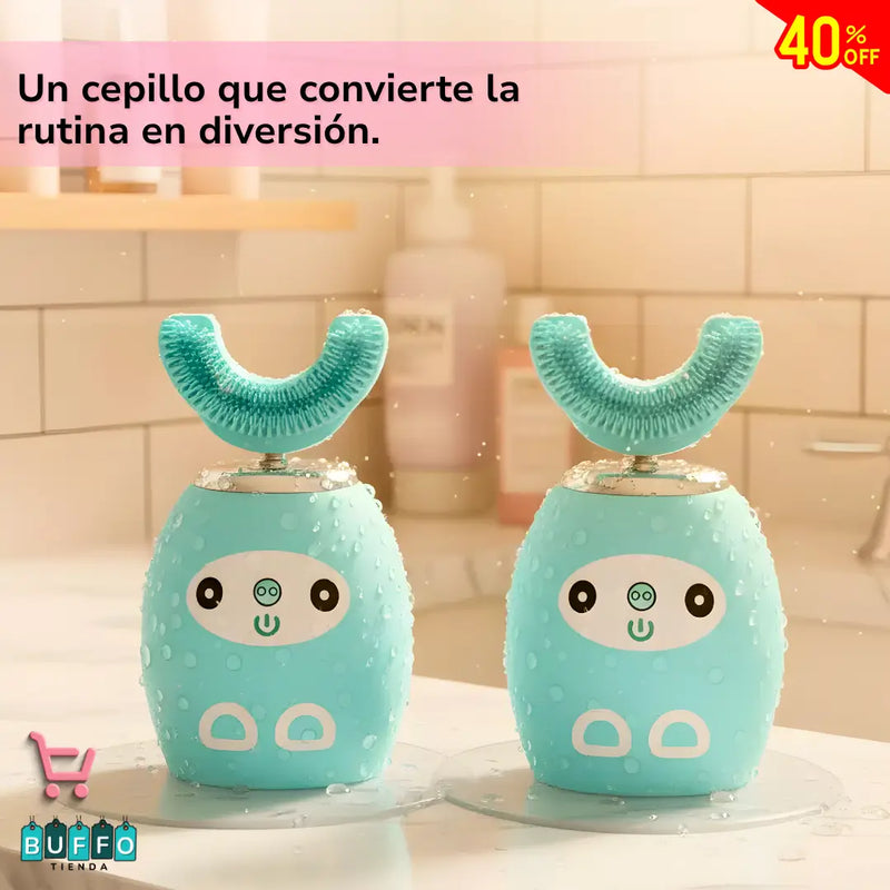 CEPILLO ELECTRICO 360° PARA NIÑOS - Protege sus encías mientras limpia cada diente