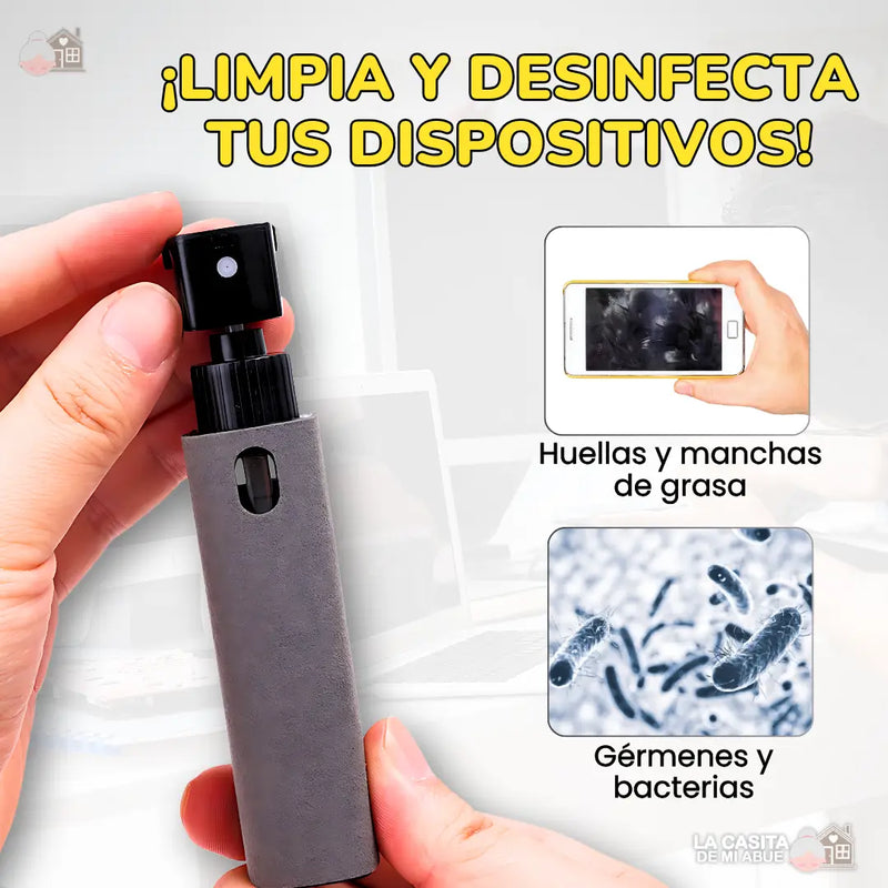 LIMPIADOR DE PANTALLAS 2 EN 1 - IMPERMEABILIZA Y ELIMINA BACTERIAS