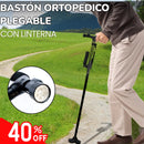 BASTÓN ORTOPEDICO PLEGABLE CON LINTERNA + BATERÍAS + ENVIO GRATIS!