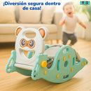 BABYPLAY TRES EN UNO - Columpio infantil convertible a tobogán y aro de baloncesto