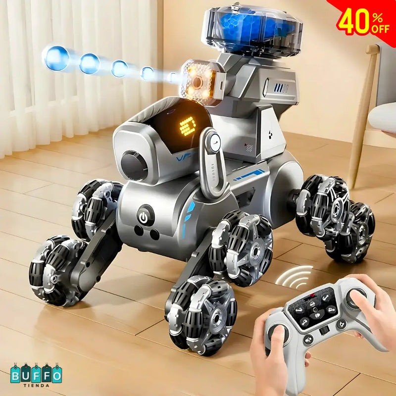 PERRO ROBOT LANZADOR DE HIDROGEL A CONTROL REMOTO - DIVERSIÓN SIN FIN