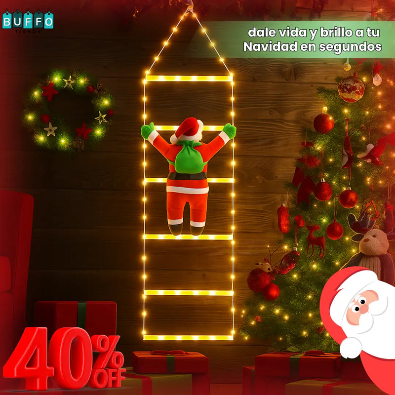 ESCALERA DE LUCES NAVIDEÑAS CON SANTA ESCALADOR - La navidad ya llegó a casa