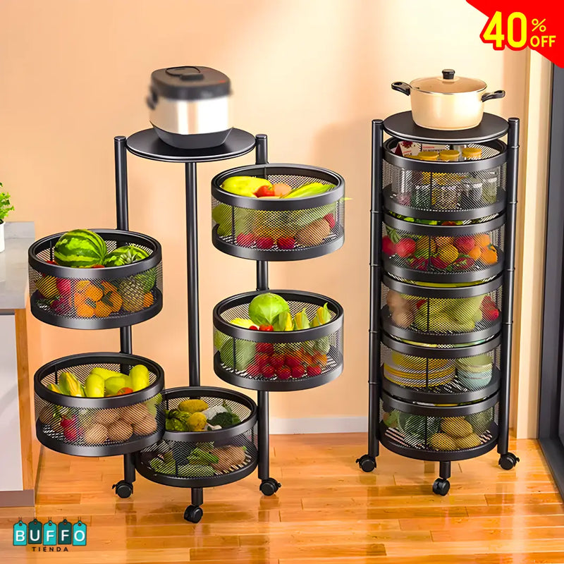 ESTANTE GIRATORIO PARA COCINA DE 5 PUESTOS - ORGANIZACIÓN ELEGANTE PARA TU HOGAR