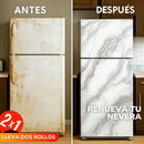 RENUEVA TU NEVERA - 2 x 1 ROLLO ADHESIVO TIPO MARMOL - Tamaño 60 cm × 2 m (cada rollo)