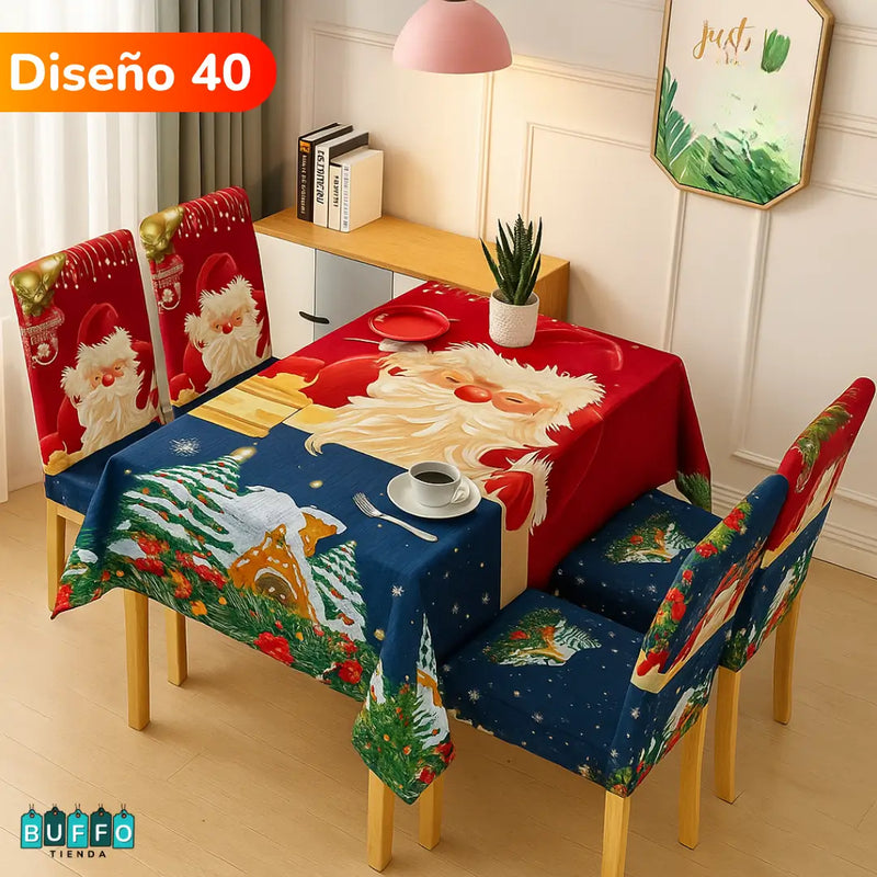 SET DE COMEDOR NAVIDEÑO 7 PIEZAS - Haz brillar tu hogar esta temporada