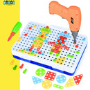 JUEGO DE TALADRO INFANTIL MONTESSORI - DIVIERTE Y DESARROLLA LA CREATIVIDAD + 252 PIEZAS INCLUIDAS