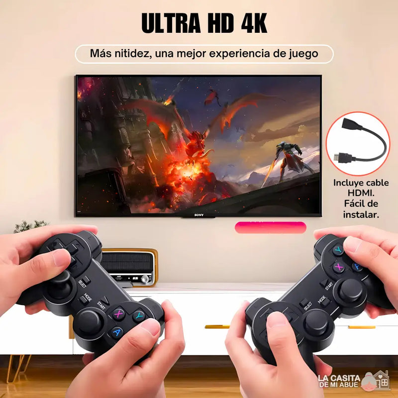 CONSOLA RETRO GAME STICK X2 DE 128 GB - DISRUTA DE MÁS DE 3.000 JUEGOS CLÁSICOS