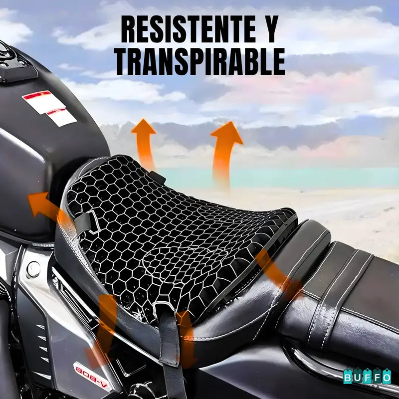 COJÍN UNIVERSAL DE SILICONA PARA MOTO - COMODIDAD Y FRESCURA EN TODO MOMENTO