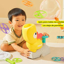 PATO LANZADOR DE DISCOS AL AIRE - Con red incluida para atrapar sin que se caigan