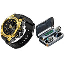 RELOJ DOBLE HORA SANDA 739 - RESISTENTE AL AGUA + Audífonos F9 inalámbricos