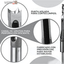 ADAPTADOR + SET DE X4 BROCAS CUADRADAS PARA MADERA - PRECISIÓN Y POTENCIA