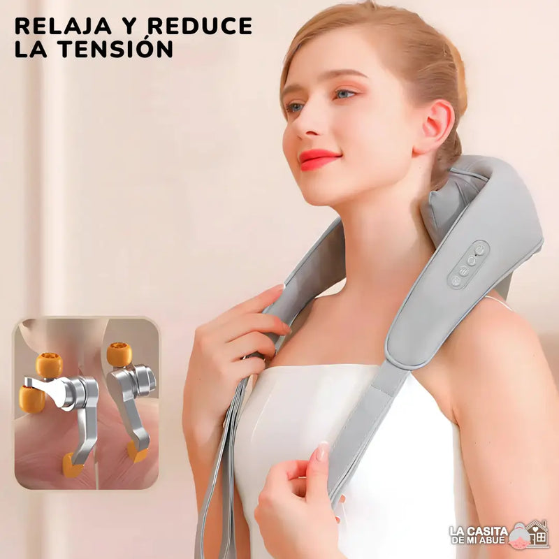 MASAJEADOR MULTIFUNCIONAL CON CALEFACCIÓN - MASAJEA CUELLO, HOMBROS Y ESPALDA