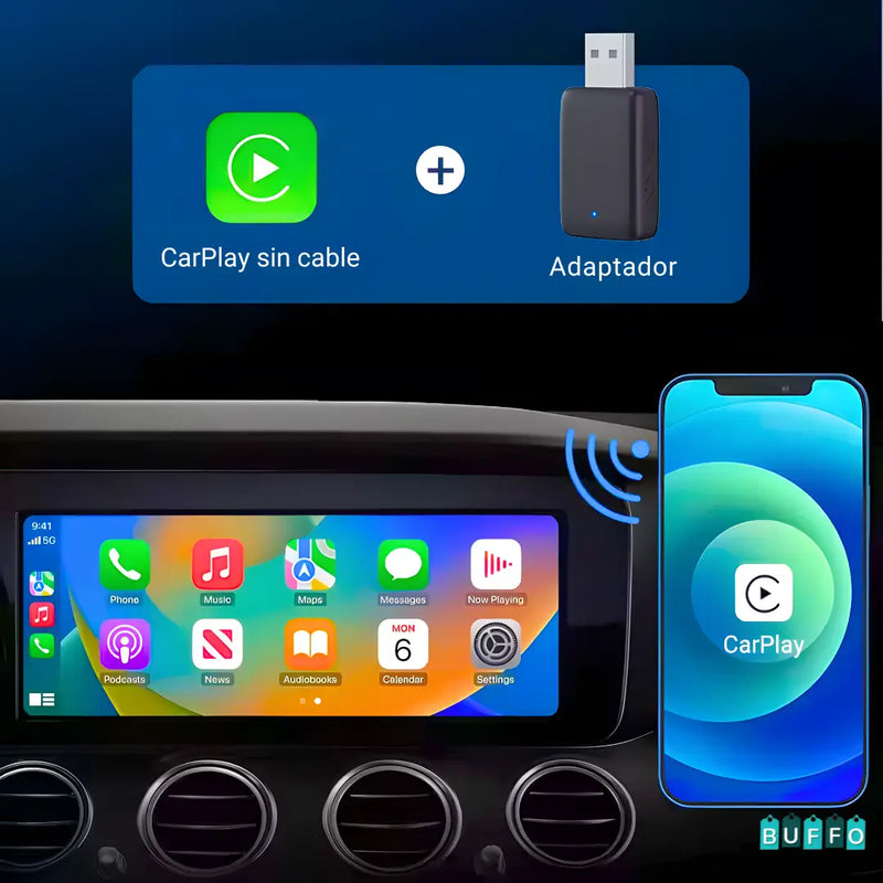 ADAPTADOR CARPLAY INALÁMBRICO PARA CARRO - FUNCIONA PARA iOS Y ANDROID