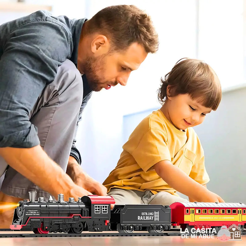 MAGIC RAIL™ - TREN CLÁSICO CON LUCES, SONIDOS Y HUMO DE 20 PIEZAS