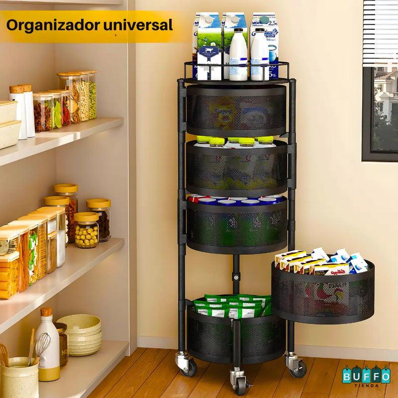 ESTANTE GIRATORIO PARA COCINA DE 5 PUESTOS - ORGANIZACIÓN ELEGANTE PARA TU HOGAR