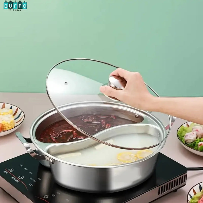 OLLA DOBLE COMPARTIMIENTO - ¡Cocina sin mezclar sabores!