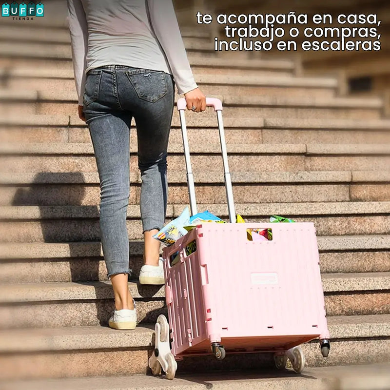 CARRITO DE ALMACENAMIENTO PLEGABLE - Sube andenes y escaleras fácil, más orden en menos espacio