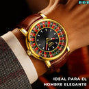 RELOJ LIGE PARA HOMBRES ELEGANTES - Edición Casino tipo Jacob - Resistente al agua