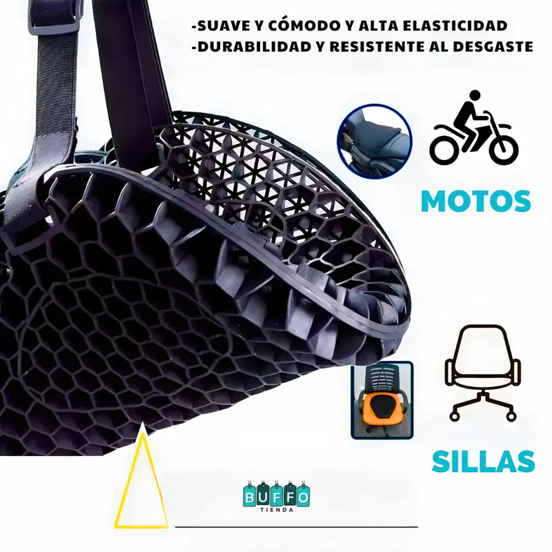 COJÍN UNIVERSAL DE SILICONA PARA MOTO - COMODIDAD Y FRESCURA EN TODO MOMENTO