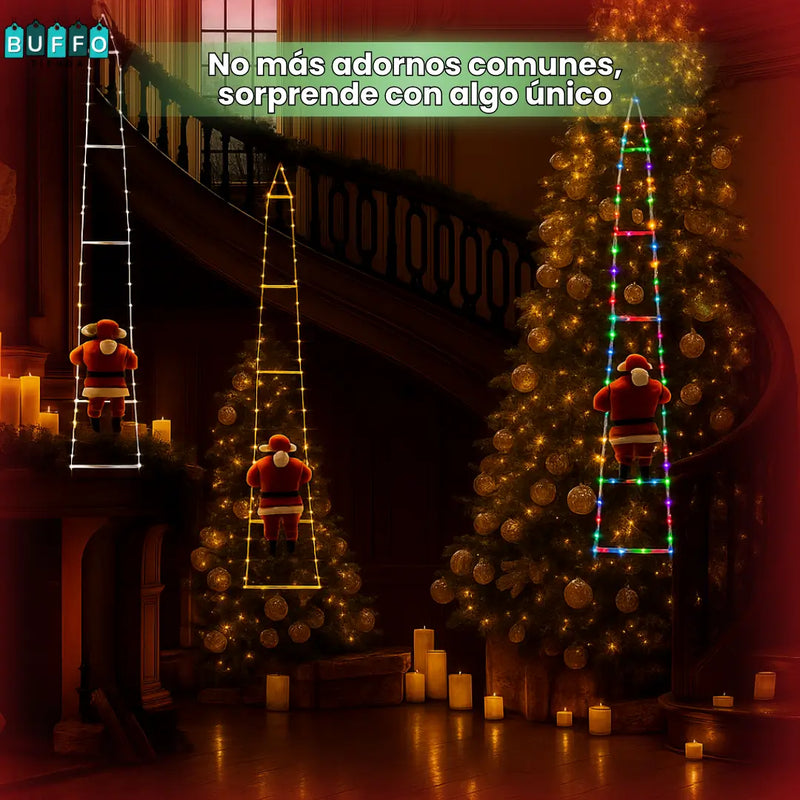 ESCALERA DE LUCES NAVIDEÑAS CON SANTA ESCALADOR - La navidad ya llegó a casa