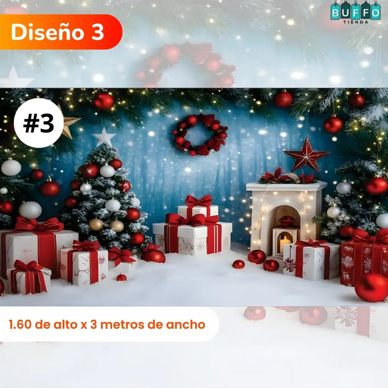 TELONES NAVIDEÑOS PARA PARED O VENTANAS + Cinta doble faz de REGALO