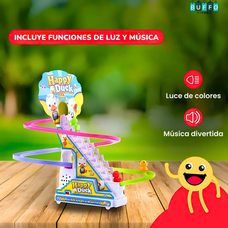 TOBOGÁN DE PATITOS DE JUGUETE CON MÚSICA Y LUCES - DIVERTIDO PARA TUS PEQUEÑOS