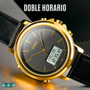RELOJ ELEGANTE PARA HOMBRES - MODELO SKAMEI 1652 DOBLE HORA A PRUEBA DE AGUA