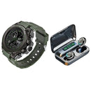 RELOJ DOBLE HORA SANDA 739 - RESISTENTE AL AGUA + Audífonos F9 inalámbricos