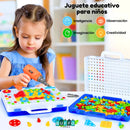 JUEGO DE TALADRO INFANTIL MONTESSORI - DIVIERTE Y DESARROLLA LA CREATIVIDAD + 252 PIEZAS INCLUIDAS