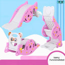 BABYPLAY TRES EN UNO - Columpio infantil convertible a tobogán y aro de baloncesto
