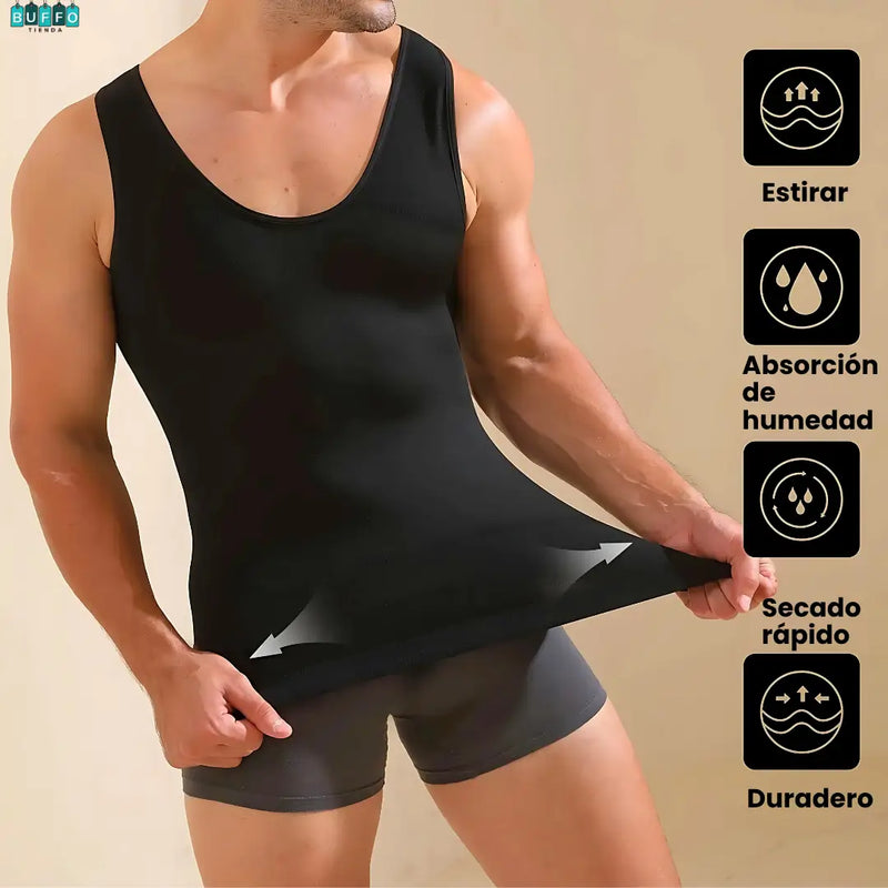 FAJA DE HOMBRE TIPO SAUNA - ACELERA EL CALOR CORPORAL PARA AUMENTAR LA SUDORACION