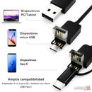 CÁMARA ENDOSCÓPICA 3 EN 1 DE 5 METROS -  OBSERVA Y GRABA LUGARES ESTRECHOS