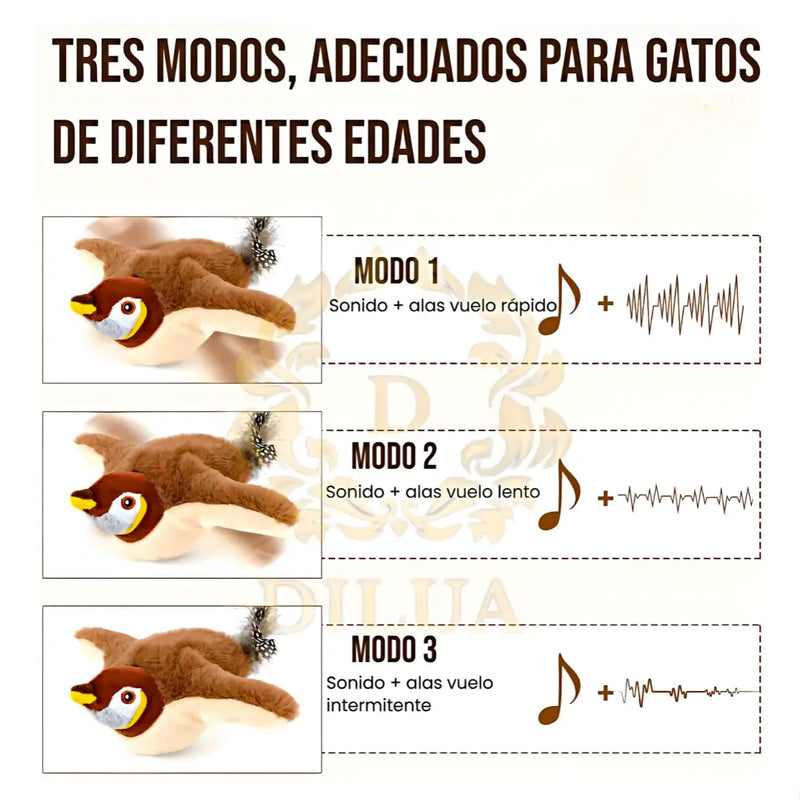 PÁJARO CANTOR - JUGUETE INTERACTIVO PARA GATOS