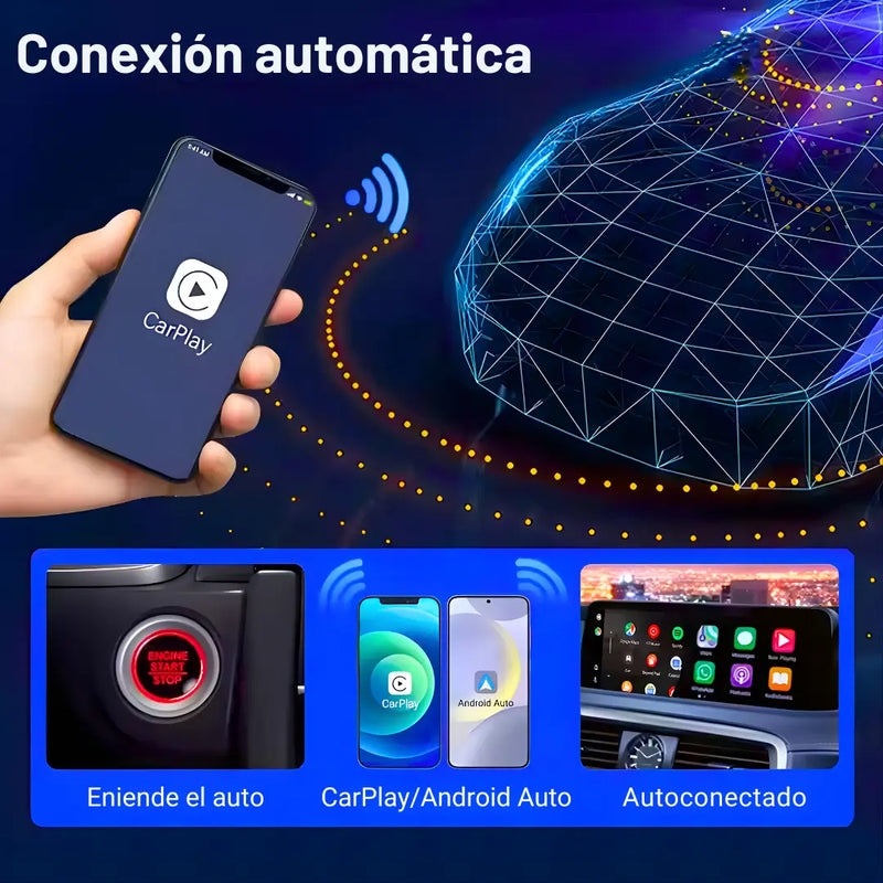 ADAPTADOR CARPLAY INALÁMBRICO PARA CARRO - FUNCIONA PARA iOS Y ANDROID