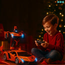 JUGUETE 2 EN 1 COCHE Y ROBOT A CONTROL REMOTO - Máxima diversión con luz, sonido y vibración