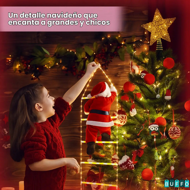 ESCALERA DE LUCES NAVIDEÑAS CON SANTA ESCALADOR - La navidad ya llegó a casa
