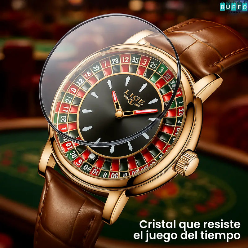 RELOJ LIGE PARA HOMBRES ELEGANTES - Edición Casino tipo Jacob - Resistente al agua