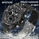 RELOJ DEPORTIVO PARA HOMBRES - Modelo sanda 6008 resistente al agua 20 metros
