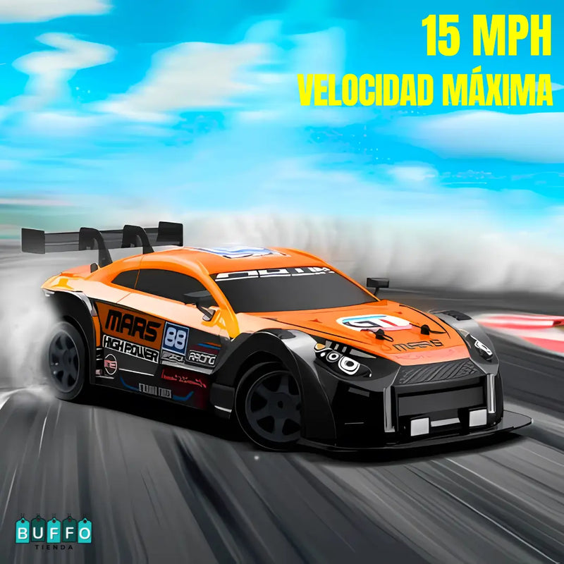 CARRO GT DRIFT 1:16 A CONTROL REMOTO CON LUZ LED Y CON EFECTO DE NITRO
