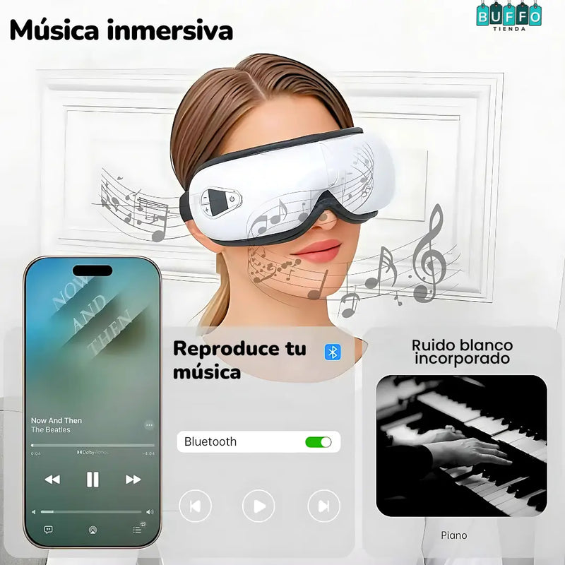 MASAJEADOR PARA EL CUIDADO DE LOS OJOS CON MUSICOTERAPIA Y CALEFACCIÓN