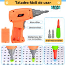 JUEGO DE TALADRO INFANTIL MONTESSORI - DIVIERTE Y DESARROLLA LA CREATIVIDAD + 252 PIEZAS INCLUIDAS