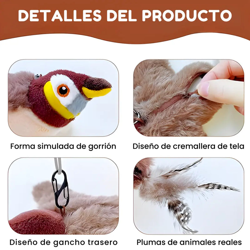 PÁJARO CANTOR - JUGUETE INTERACTIVO PARA GATOS