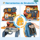 JUGUETE 3 EN 1 INGENIERO INFANTIL DE 25 PIEZAS - Taller portátil tipo mochila para soñadores