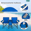 SILLA DOBLE RELAX - Todo en uno: sombra, asiento y espacio para tus cosas