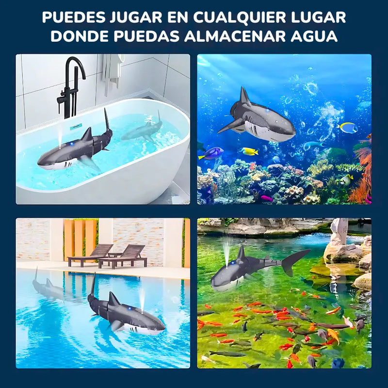 TIBURÓN MEGALODÓN A CONTROL REMOTO - DIVERSIÓN ACUÁTICA SIN FIN