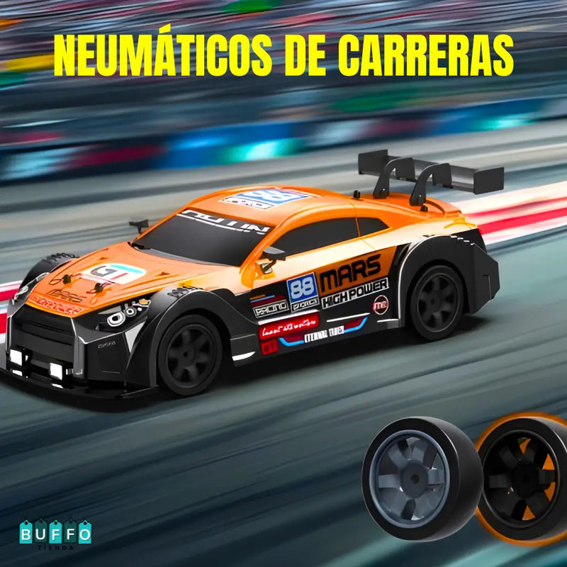 CARRO GT DRIFT 1:16 A CONTROL REMOTO CON LUZ LED Y CON EFECTO DE NITRO